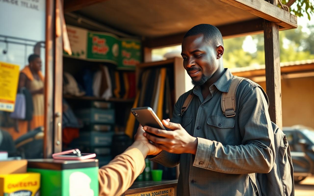 Retail partner shop displaying leased smartphones